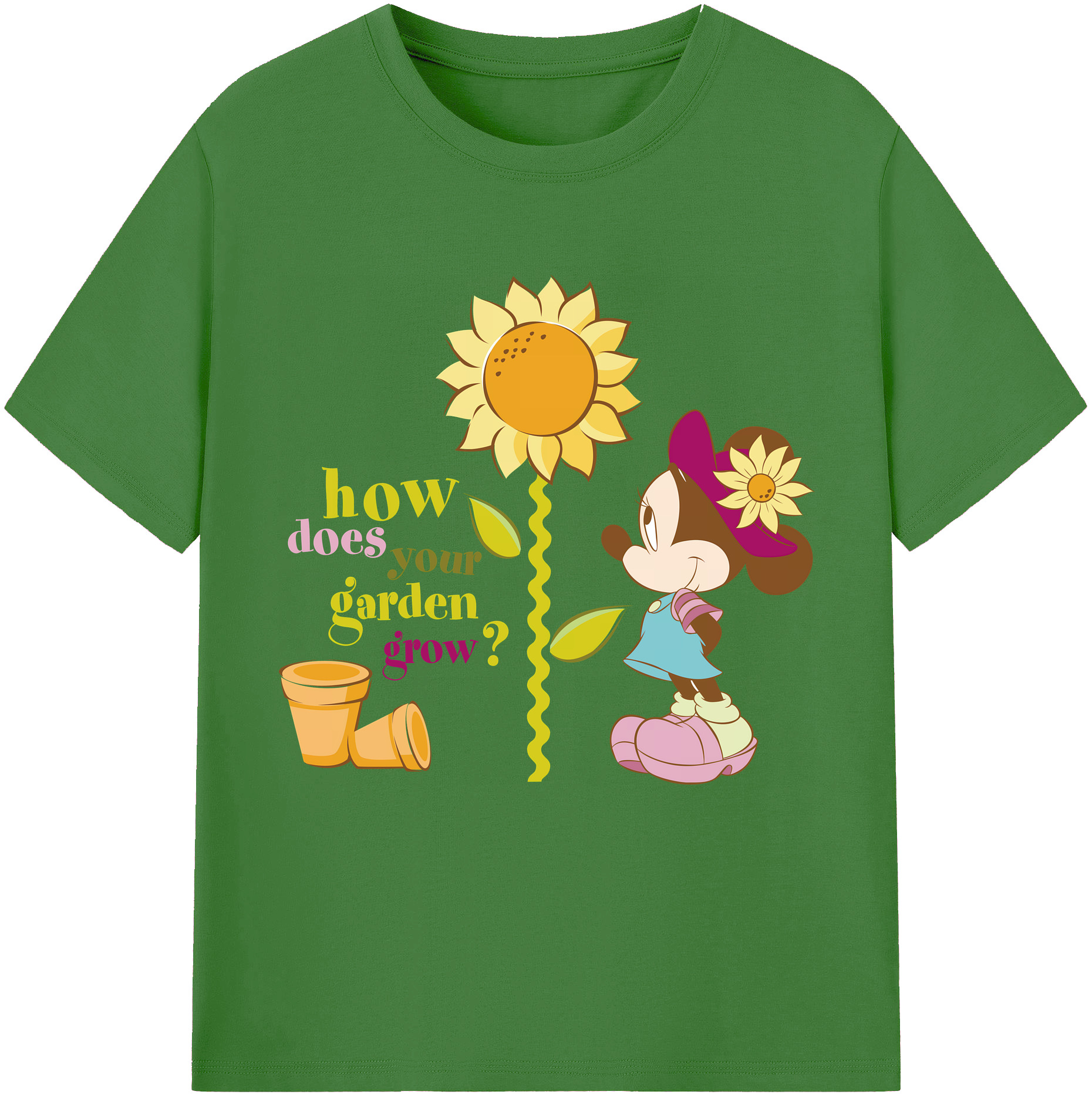 （画像用） ミッキーマウス Mickey Mouse レディースカジュアルプリントTシャツ（綿100％）
